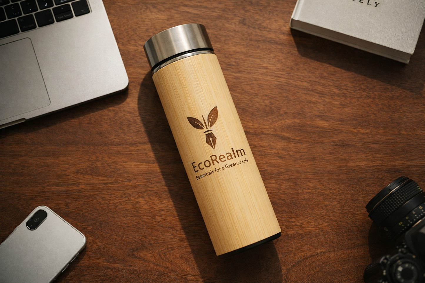 EcoRealm Bamboo Water Bottle