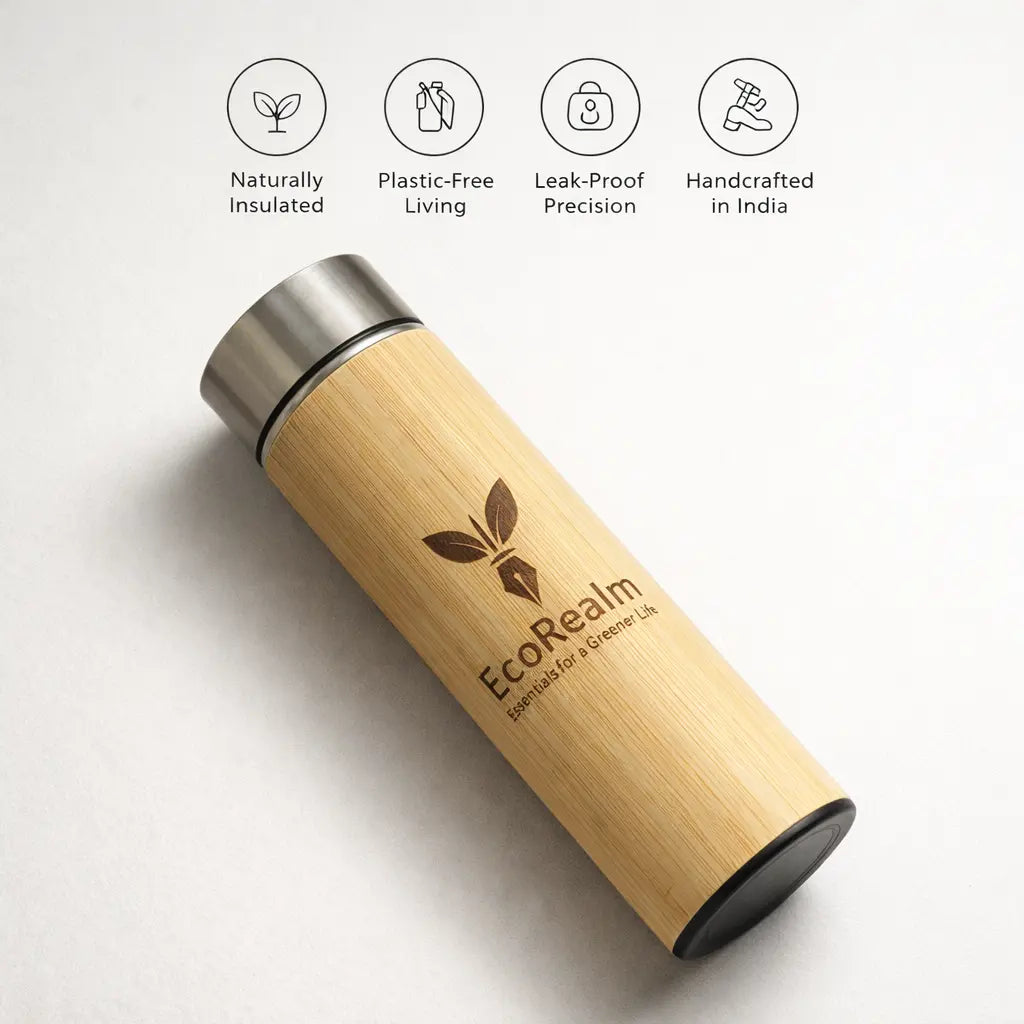 Ecorealm Bamboo Water Bottle Ecorealm