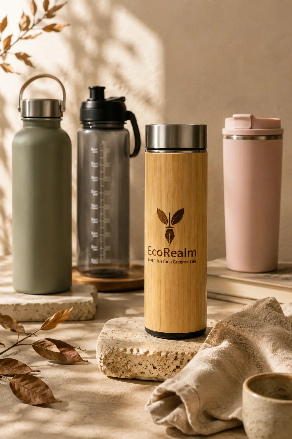 Ecorealm Bamboo Water Bottle Ecorealm